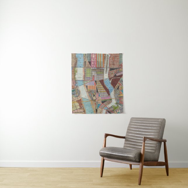 Modern Map of New York II Tapestry (In Situ)