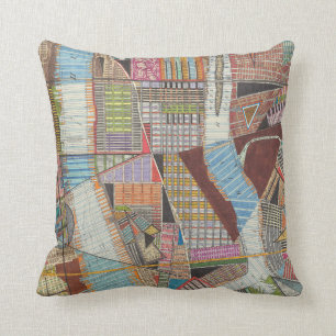 Modern Map of New York II Throw Pillow