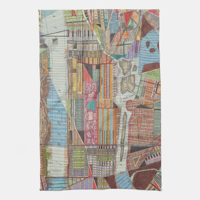 Modern Map of New York III Kitchen Towel (Vertical)