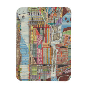 Modern Map of New York III Magnet