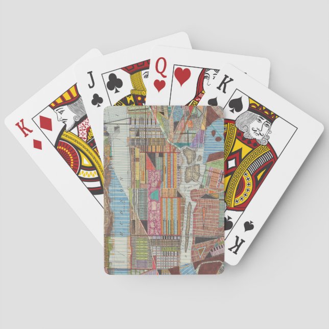 Modern Map of New York III Playing Cards (Back)
