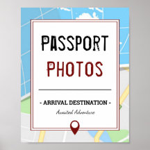 Modern Map | Travel | Passport Photo Sign