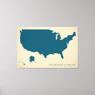 Modern Map - USA map Canvas Print