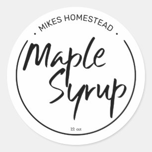 Modern Maple Syrup Label Black And White