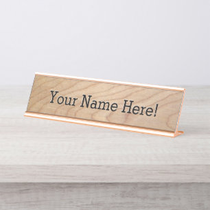 Modern Maple Wood Luxury Designer Desk Nameplate