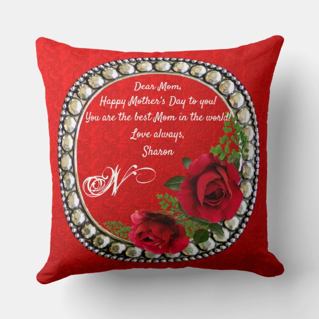 Modern Marble Abstract Double Sided 2 Designs Rose Throw Pillow (Back)