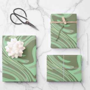 Modern Marble Abstract Watercolor Sage Green Wrapping Paper Sheet