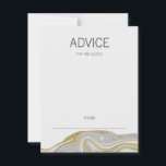 Modern Marble and Gold Wedding Advice Card<br><div class="desc">A faux simulated gold foil design incorporated into a marble look. Personalize the custom text above. You can find additional coordinating items in our "Modern Marble and Gold Wedding" collection.</div>