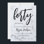 Modern Marble Brushed 40Th Birthday Invitation<br><div class="desc">Custom Grey Marble Texture Man Typography 40Th Birthday Invitation

////This invite is part of a matching collection////</div>