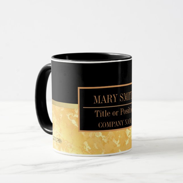 Modern Marble Business Add Name Mug (Front Left)