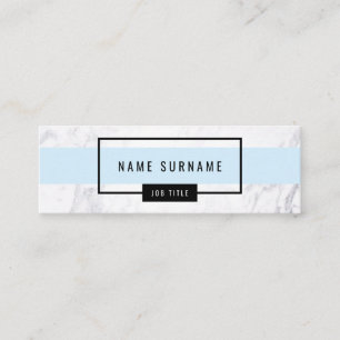 Modern Marble Clean Baby Blue Mini Business Card