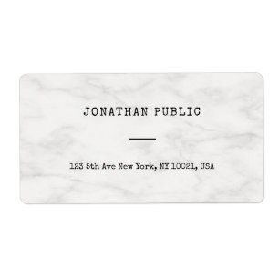 Modern Marble Clean Personalized Template Shipping