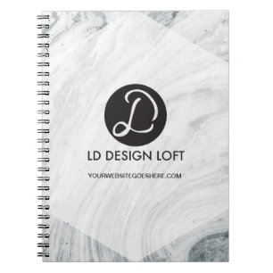 Modern Marble Customize with Your logo and website Notebook