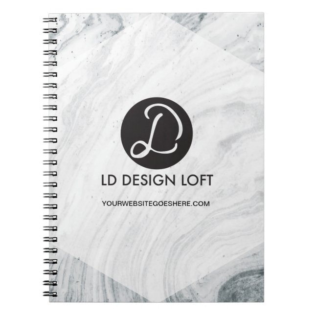 Modern Marble Customize with Your logo and website Notebook (Front)