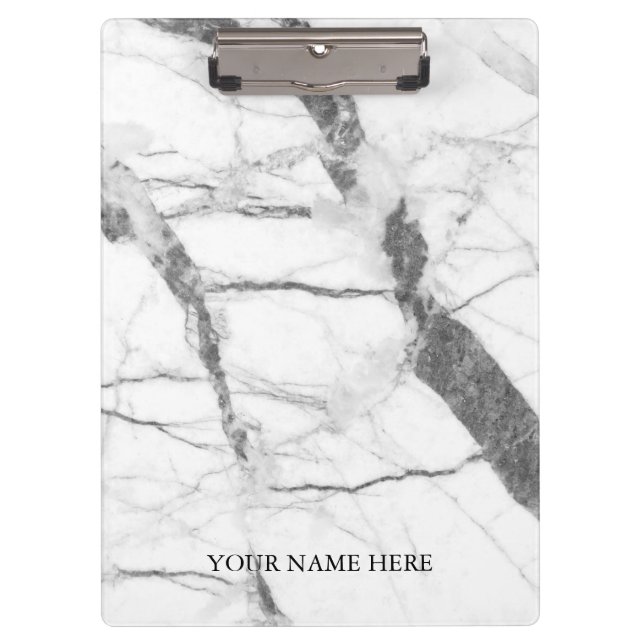 Modern Marble Designer Personalized Clipboard (Front)