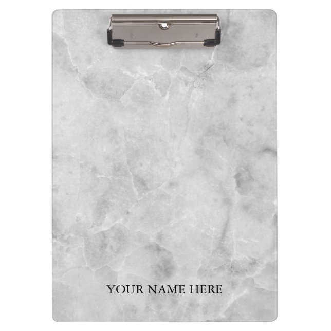 Modern Marble Designer Personalized Clipboard (Front)