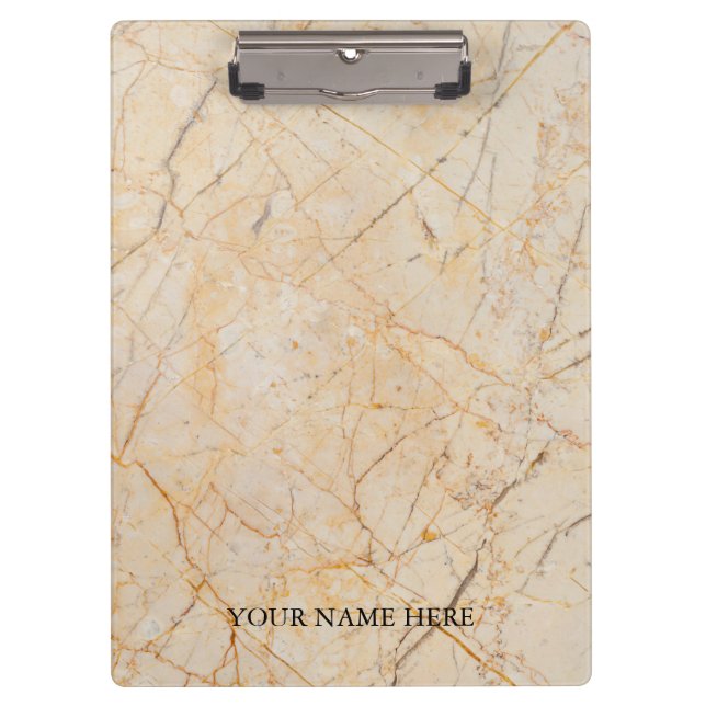 Modern Marble Designer Personalized Clipboard (Front)