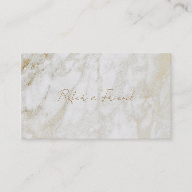 Modern Marble Elegant Referral Card (Front)