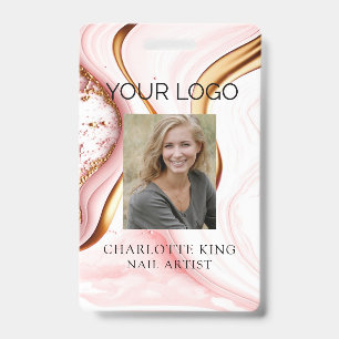 Modern  Marble Employee Photo ID Badge