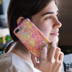Modern Marble Glitter Sparkles Personalized Name Case-Mate iPhone 14 Pro Max Case