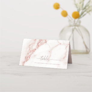 Modern Marble Glitter Table Place Rose Gold ID816 Place Card