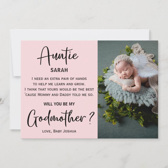 Modern Marble Godmother Photo Proposal (Front)