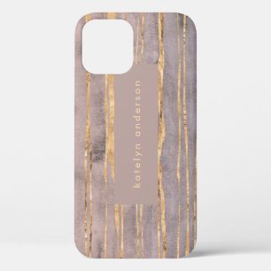 Modern Marble Gold Foil Gemstone Interior Designer iPhone 12 Case