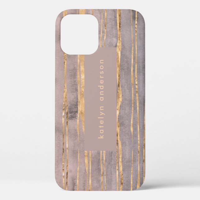 Modern Marble Gold Foil Gemstone Interior Designer Case-Mate iPhone Case (Back)