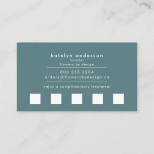 Modern Marble Gold Gemstone Teal Interior Designer Loyalty Card