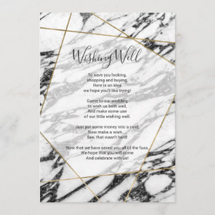 Modern Marble Gold Geometric Wishing Well Invitation