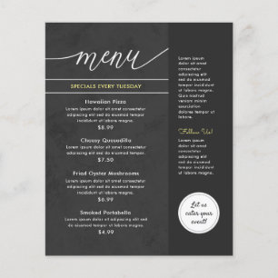 Modern Marble Grey Restaurant Menu