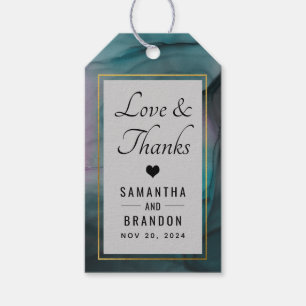 Modern Marble Ink Wash Pattern Thank You Favour Gift Tags