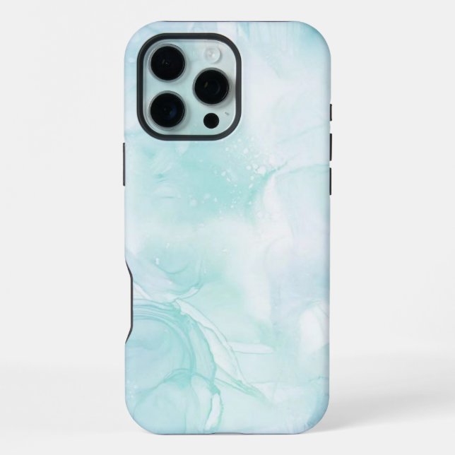  Modern Marble Light Blue iPhone Case (Back)