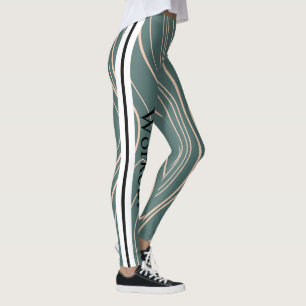 Modern marble pattern pink and turquoise l Cute Leggings