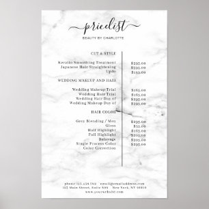 Modern Marble Price List Poster