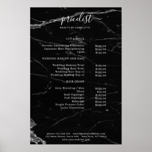 Modern Marble Price List Poster