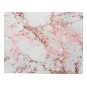 Modern Marble Rose Gold Glitter Notepad
