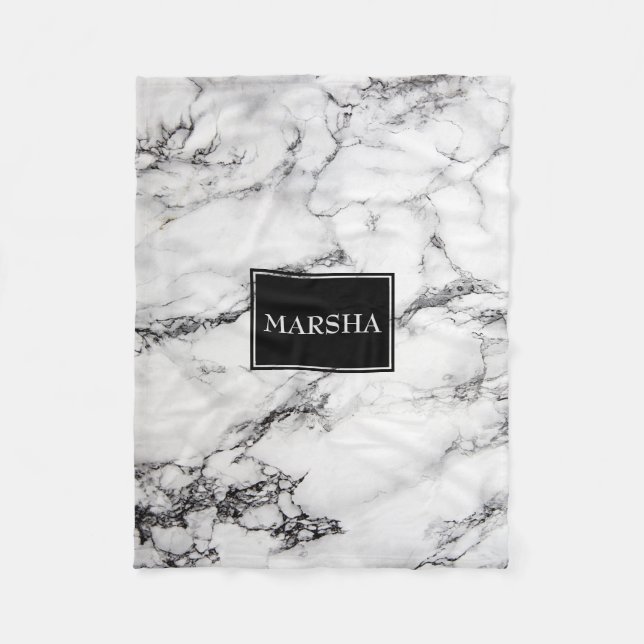 Modern Marble Stone Fleece Blanket (Front)