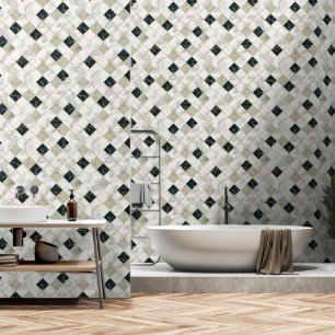 Modern Marbled Tiles Bathroom Wallpaper