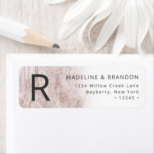 Modern Marbles in Mauve Rose Gold Return Address