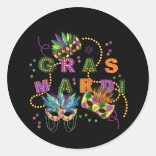 Modern Mardi Gras Classic Round Sticker