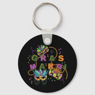Modern Mardi Gras Keychain