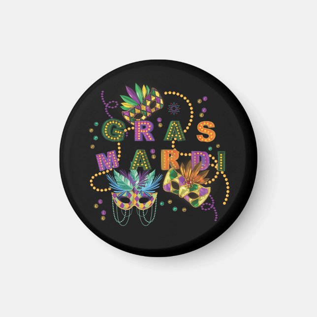 Modern Mardi Gras Magnet (Front)