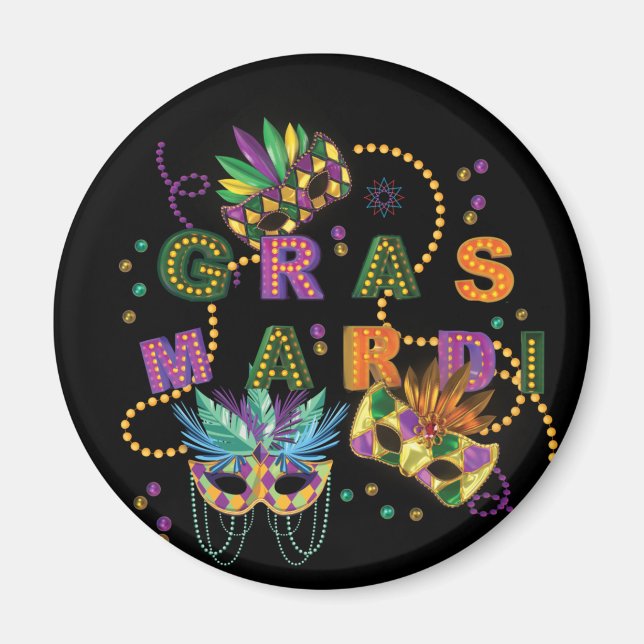 Modern Mardi Gras Pattern Magnet (Front)
