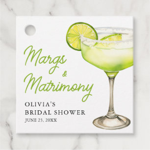 Modern Margs & Matrimony Cocktail Bridal Shower Favour Tags
