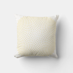 Modern Marigold Yellow Sunburst Dash Abstract Geom Throw Pillow