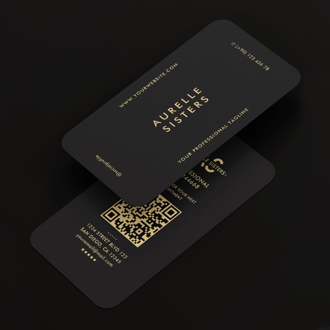 Modern Marketing Monogram Professional Black Business Card (Modern Marketing Monogram Professional Black Business Card
)