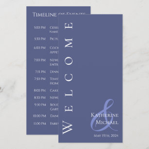 Modern Marlin Blue and White-Wedding Program-