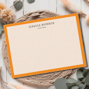 Modern Marmalade Orange Border Personalized  Card