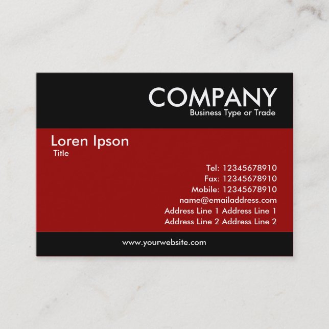 Modern - Maroon Business Card (Front)